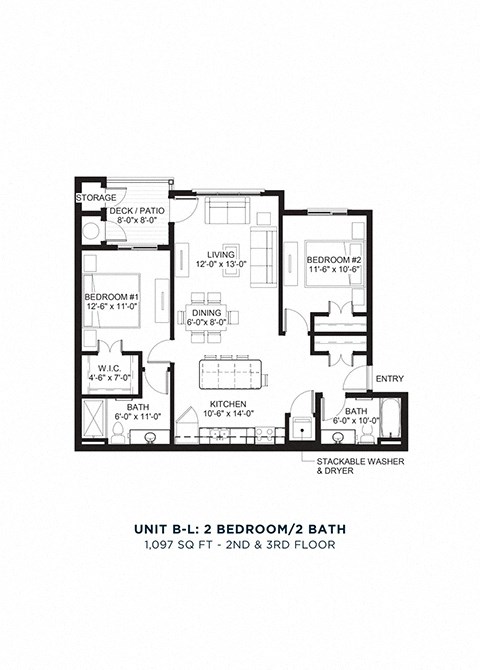 North Range Crossings_2 Bedroom Floor Plan